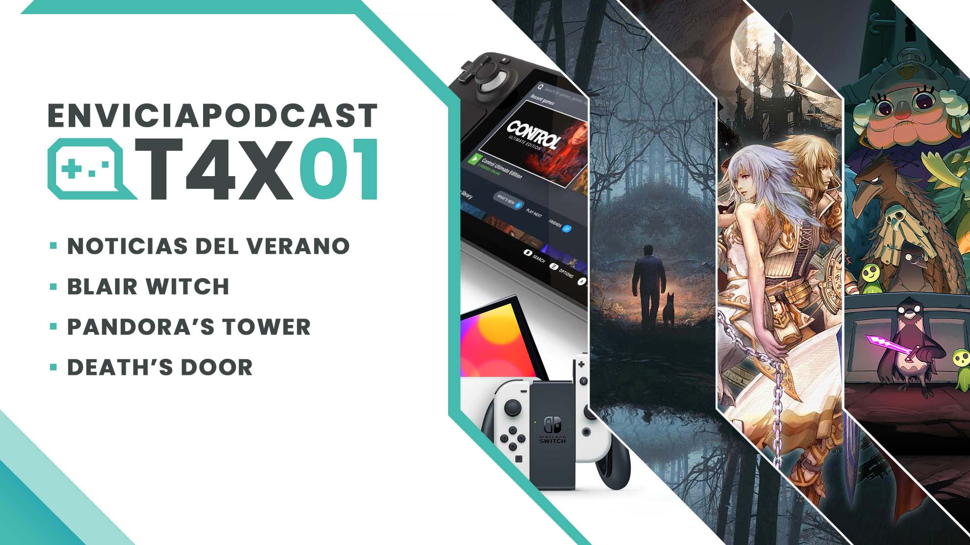 <p style='font-size: 14px;color:#37968e;'>Una bruja, doce torres y un cuervo</p>  Envicia Podcast T04x01 · 04 Octubre 2021