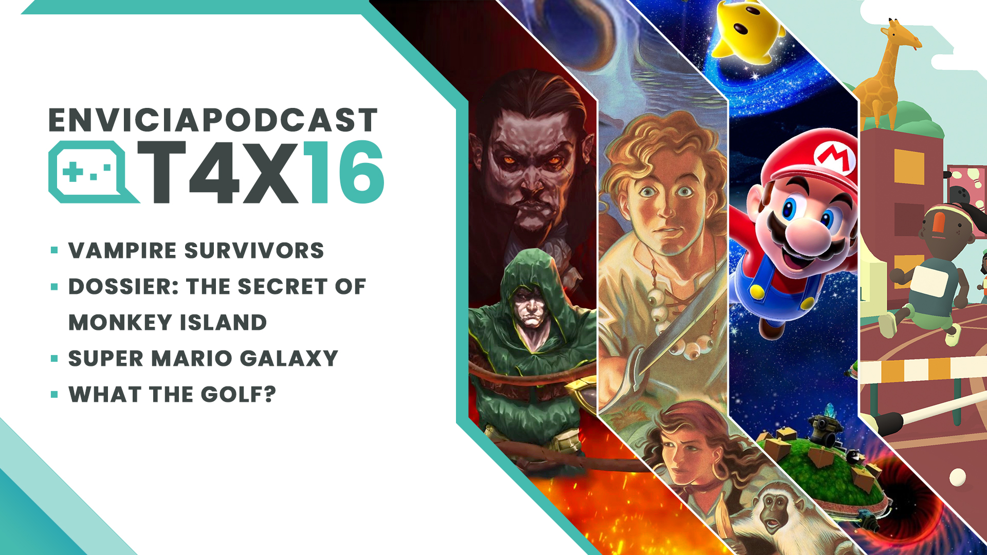 Envicia Podcast T04x16 Análisis Vampire Survivors - The Secret of Monkye Island - Super Mario Galaxy - What the Golf?