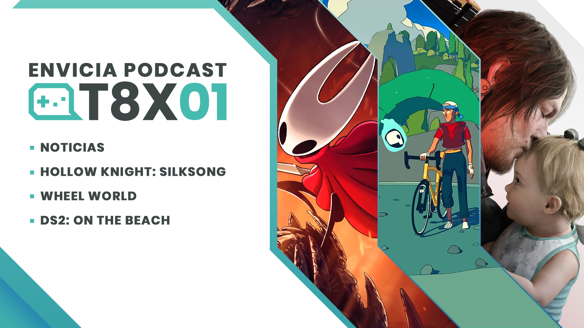 Envicia Podcast T08x01 Análisis Hollow Knight: Silksong - Wheel World - Death Stranding 2: On the Beach